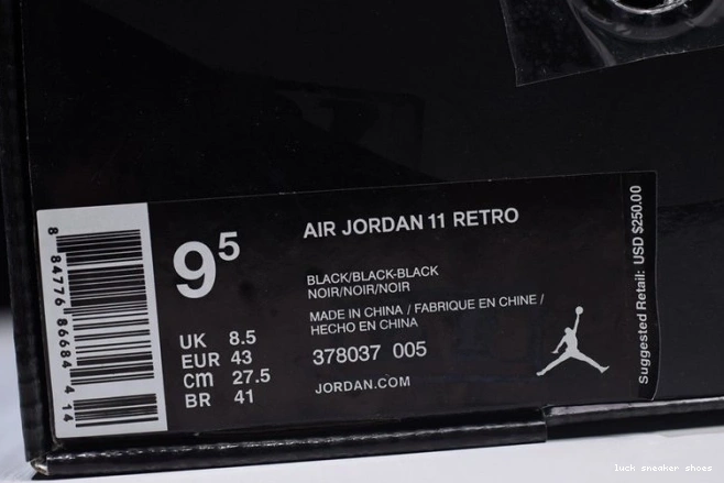Rep LUCY Gown Jordan 11 black 378037-005 and Cap Air 0814